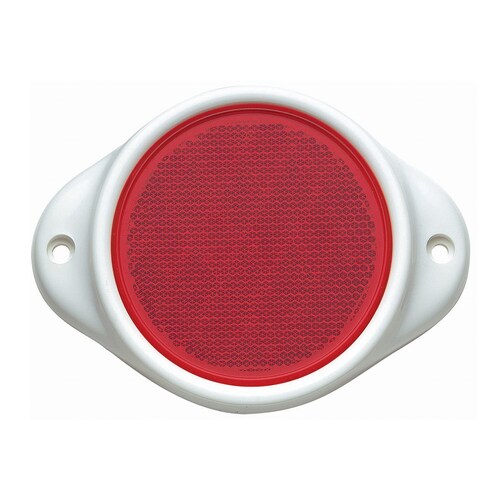 Narva Red Retro Reflector in Plastic Holder with Dual Fixing Holes - 84082BL