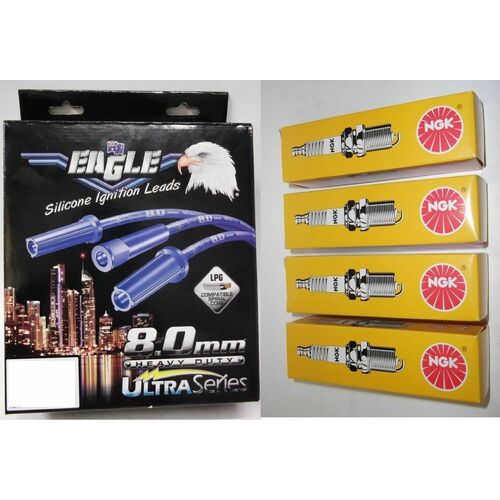 Eagle Blue 8mm Ultra Ignition Leads Set 84260HD-BP6ES & NGK Spark Plugs BP6ES (