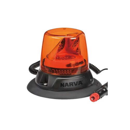 Narva Optimax LED Rotating Beacon with Magnetic Mount Base Amber 12/24V - 85668A