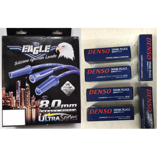 Eagle 8mm Ignition Leads & 6 Denso Spark Plugs 86168HD-KJ20CR-L11