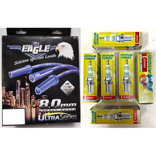  Eagle 8mm Ignition Leads & 6 Denso Iridium Spark Plugs 86837HD ITL16TT   suits Chrysler Grand Voyager RG 3.3L V6