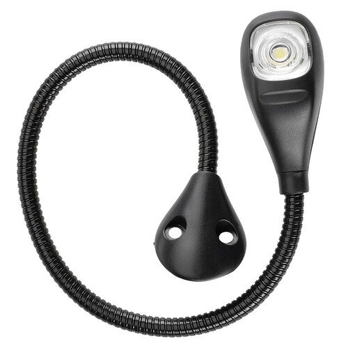 Narva LED Reading Lamp with 400mm Flexible Arm and Fixed Mounting Bracket 9-33V - 87684BL