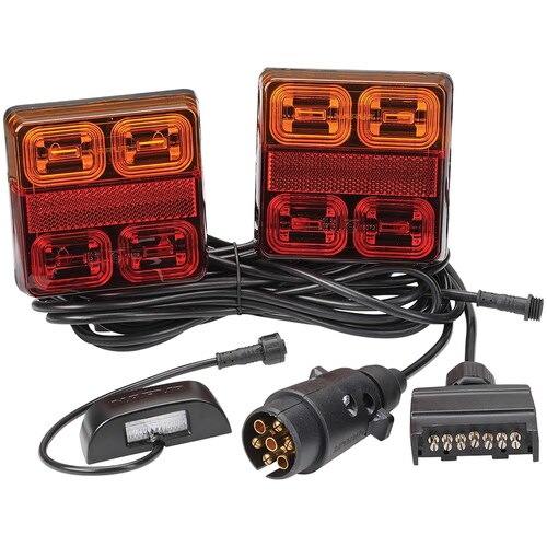 Narva 12V Model 35 LED Plug and Play Trailer Lamp Kit - Square Lamps (93540BL2)