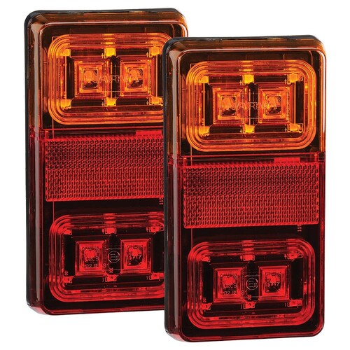 Narva 12V Model 35 LED Slimline Rear Stop Tail Direction Indicator Rectangular Lamps - 93550BL2