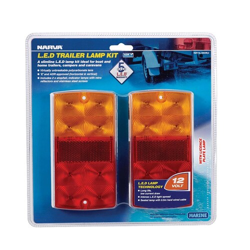 Narva 12 Volt LED Slimline Trailer Lamp Pack with Licence Plate Lamp - 93640BL2