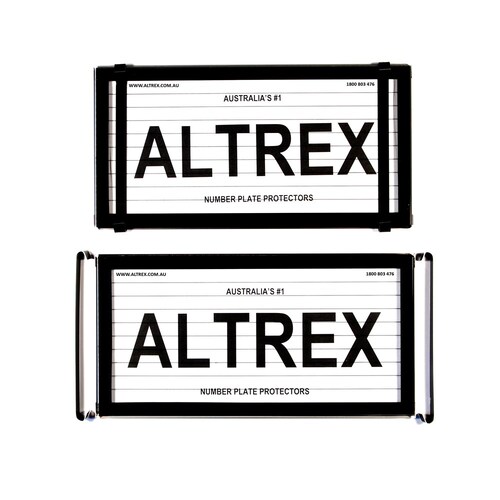 Altrex Number Plate Protector Covers - Black With Lines (305X155Mm & 305X100Mm) 9BL