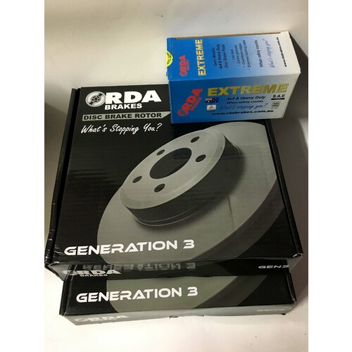 Front RDA Brake Disc Rotors (Pair) & Heavy Duty Brake Pads RDA7963 RDX2080SM