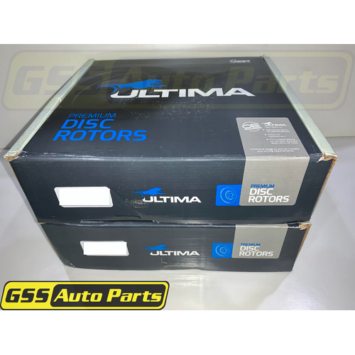 Front Ultima Brake Disc Rotors (Pair) AAP292 * Solid Rotor Edge