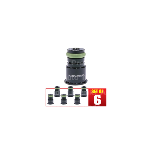 Raceworks 6pk Injector Extension Short -> 3/4 14mm-14mm ALY-106BK-6