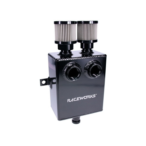 Raceworks 1.6l Black Slimline Aluminium Catch Can ALY-155BK