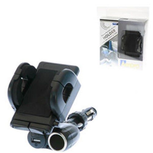 Aerpro Universal Phone Holder With 12V Socket And Usb Charging Output APH250