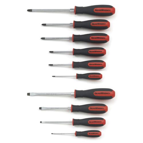GEARWRENCH 10pc Phillips Head Dual Material Screwdriver Set 80060 80060