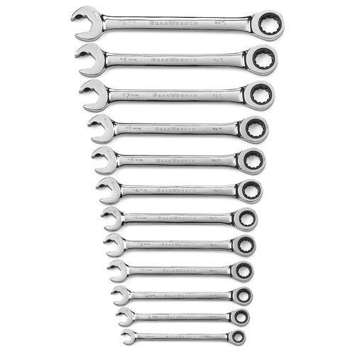 GEARWRENCH  12 Pc. 12 Point Open End Ratcheting Metric Wrench Set    85597 85597