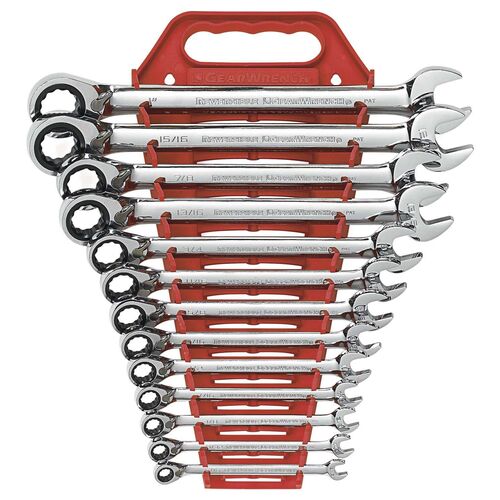 GEARWRENCH  13 Pc. 12 Point Reversible Ratcheting Combination Sae Wrench Set    9509N 9509N