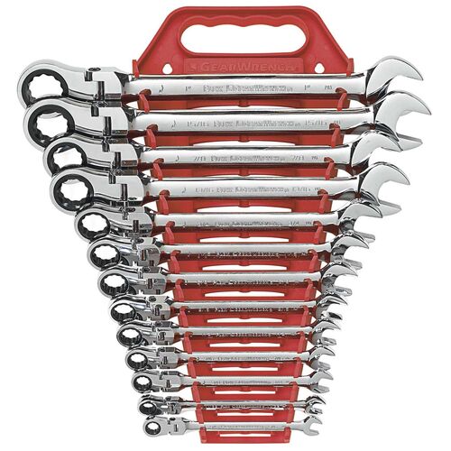 GEARWRENCH  13 Pc. 12 Point Flex Head Ratcheting Combination Sae Wrench Set    9702D 9702D