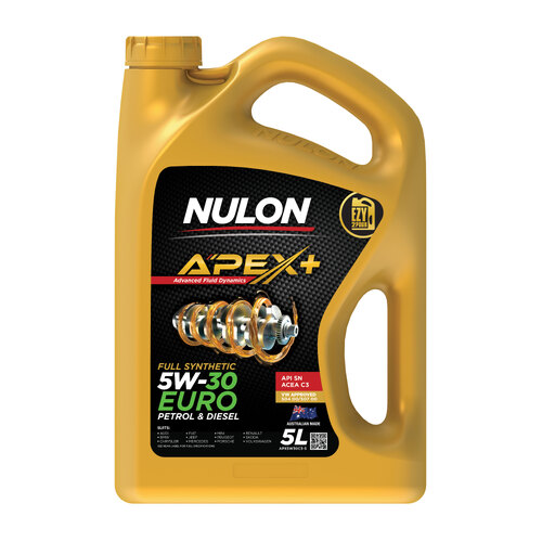 Nulon Apex+ 5W30 Euro Full Synthetic Engine Oil APX5W30C3-5