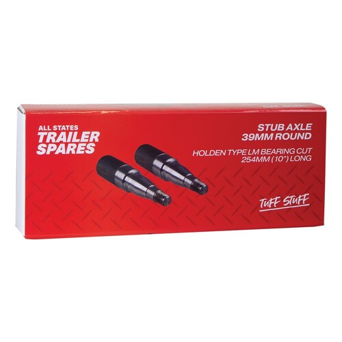 All States Trailer Spares Stub Axle - 39Mm Round, 10" Length With Lm Bearing Profile R1301