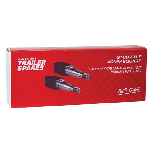 All States Trailer Spares Stub Axle - 40Mm Square, 10" Length With Lm Bearing Profile R1302