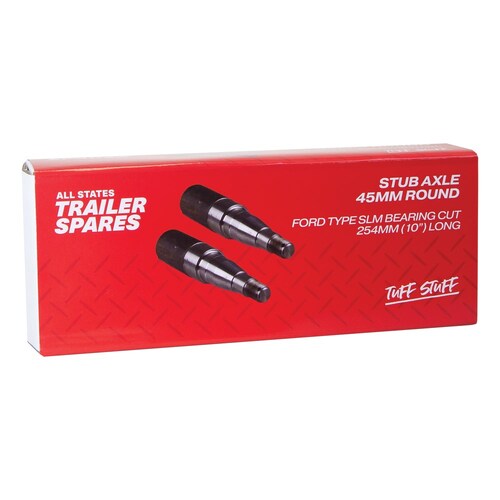 All States Trailer Spares Stub Axle - 45Mm Round, 10" Length With Slm Bearing Profile R1303