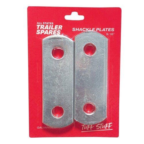 All States Trailer Spares Shackle Plate - 40X8Mm With 9/16" Holes And 75Mm Centres - Galvanised R1412A