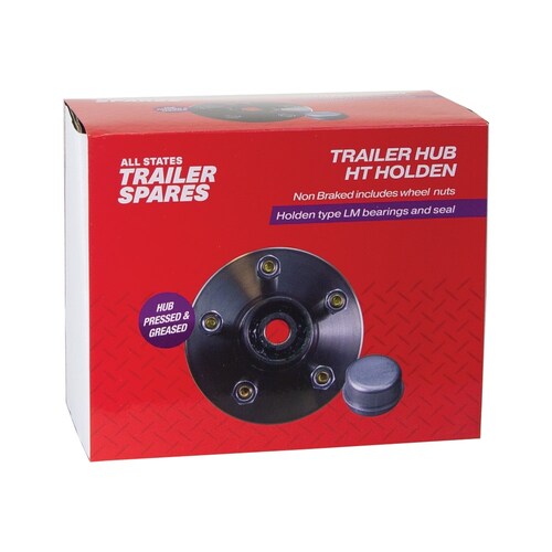 All States Trailer Spares 150Mm Holden Ht Type Non-Braked Lazy Hub (5X108) To Suit Lm Bearings (Black) R1907B