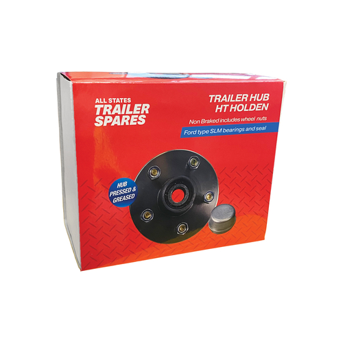 All States Trailer Spares 150Mm Holden Ht Type Non-Braked Lazy Hub (5X108) To Suit Slm Bearings (Black) R1908B
