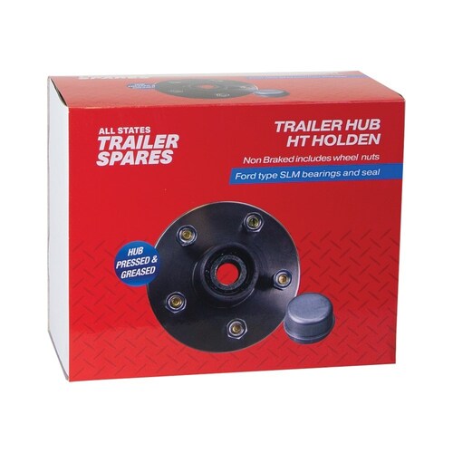 All States Trailer Spares 150Mm Holden Ht Type Non-Braked Lazy Hub (5X108) To Suit Slm Bearings (Black) R1908B
