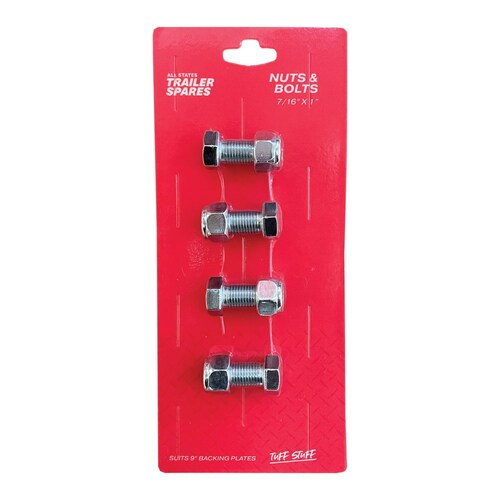 All States Trailer Spares Bolts With Nyloc Nuts - 7/16" X 1" R5312B
