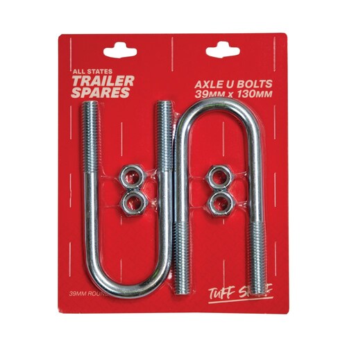 All States Trailer Spares 130Mm U-Bolts To Suit 39Mm Round Axle (Pack Of 2) R5602