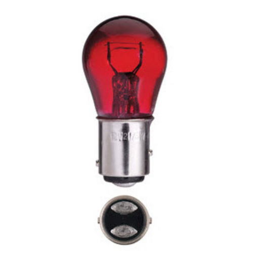 Exelite Red Bayonet Cap 12V 21W Ba15S Globe - Box Of 10 B264FR