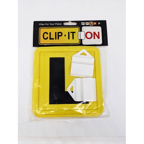 Clip It On Black L Plates Yellow Background B2C2CL