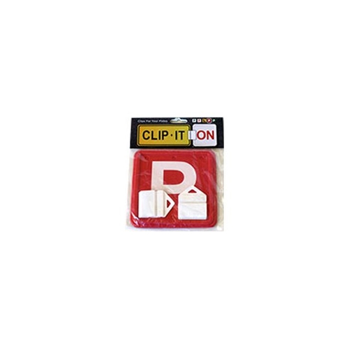 Auto One Clip It On White P Plates Red B2C2CWRP