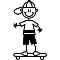 Genuine My Family Sticker - Boy on Skateboard