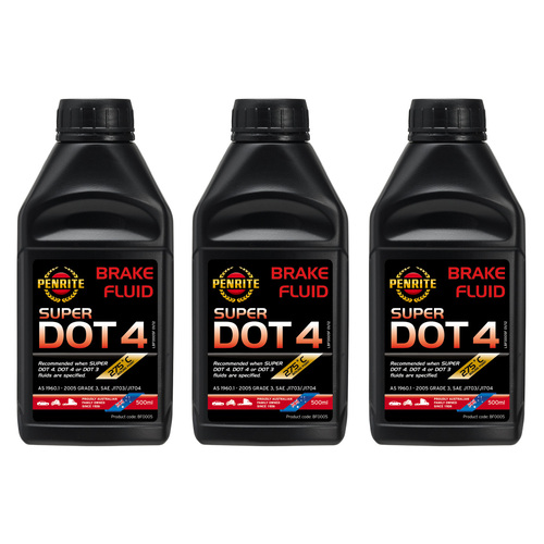 Penrite  Super Dot 4 Brake Fluid (pack Of 3)  500mL  BF0005-3 
