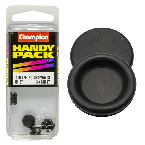 Champion Fasteners Pack Of 4 8Mm Nitrile Rubber Blanking Grommets BH017