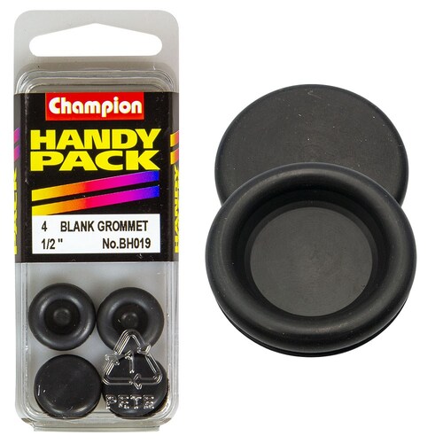 Champion Fasteners Pack Of 4 12Mm Nitrile Rubber Blanking Grommets BH019
