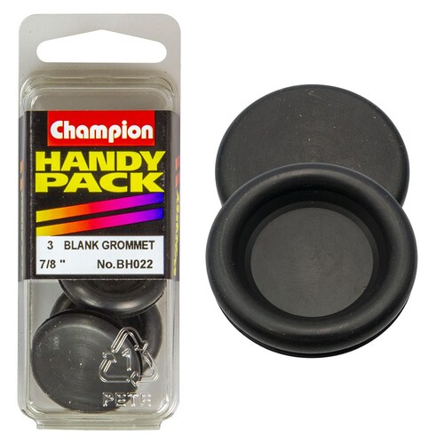 Champion Fasteners Pack Of 3 22Mm Nitrile Rubber Blanking Grommets BH022