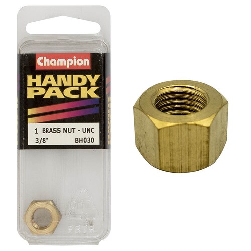 Champion Fasteners Pack Of 1 3/8" Unc Brass Manifold Nut BH030
