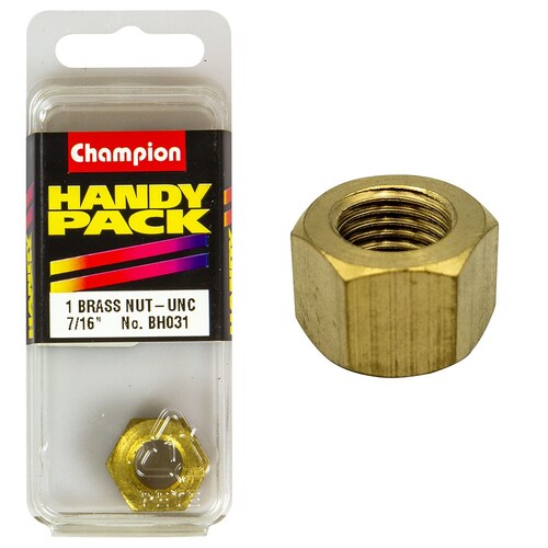 Champion Fasteners Pack Of 1 7/16" Unc Brass Manifold Nut BH031
