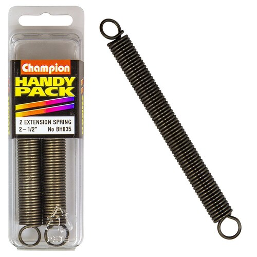 Champion Fasteners Pack Of 2 Steel Extension Springs - 62 X 12 X 1.4Mm BH035