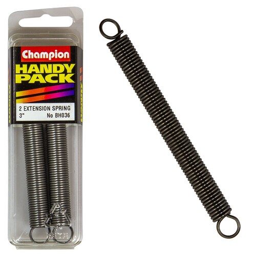 Champion Fasteners Pack Of 2 Steel Extension Springs - 75 X 11 X 1.2Mm BH036