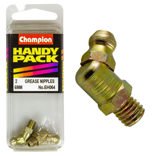 Champion Fasteners Pack Of 2 45 Degree Angle Grease Nipples M6 x 1mm BH064