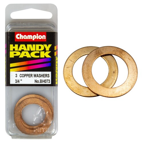Champion Fasteners Pack Of 3 Flat Copper Washers - 3/4" X 1-1/8" X 20G BH073
