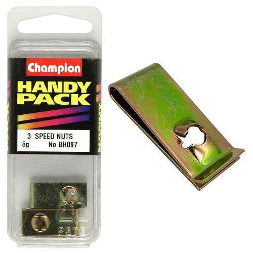 Champion Fasteners Pack Of 3 Zinc Passivated Steel U-Type Captive Speed Nuts With 16.25Mm Centre Hole Edge BH097
