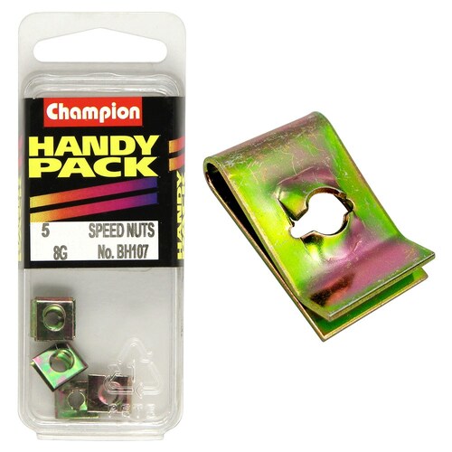 Champion Fasteners Pack Of 5 Zinc Passivated Steel U-Type Captive Speed Nuts With 4.8Mm Inner Diameter And 5.5Mm Centre Hole To Edge BH107