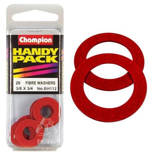 Champion Fasteners Pack Of 20 Flat Red Fibre Washers 3/8" x 3/4" BH112