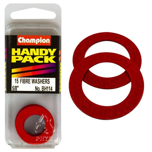 Champion Fasteners Pack Of 15 Flat Red Fibre Washers 5/8" x 1" BH114