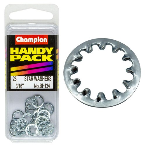 Champion Fasteners Pack Of 25 3/16" Internal Star Shakeproof Washers BH134