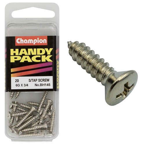 Champion Fasteners Pack Of 20 6G X 19Mm Philips Raised Head Self Tapping Screws BH145