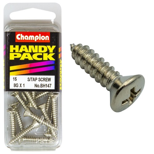 Champion Fasteners Pack Of 15 8G X 25Mm Philips Raised Head Self Tapping Screws BH147